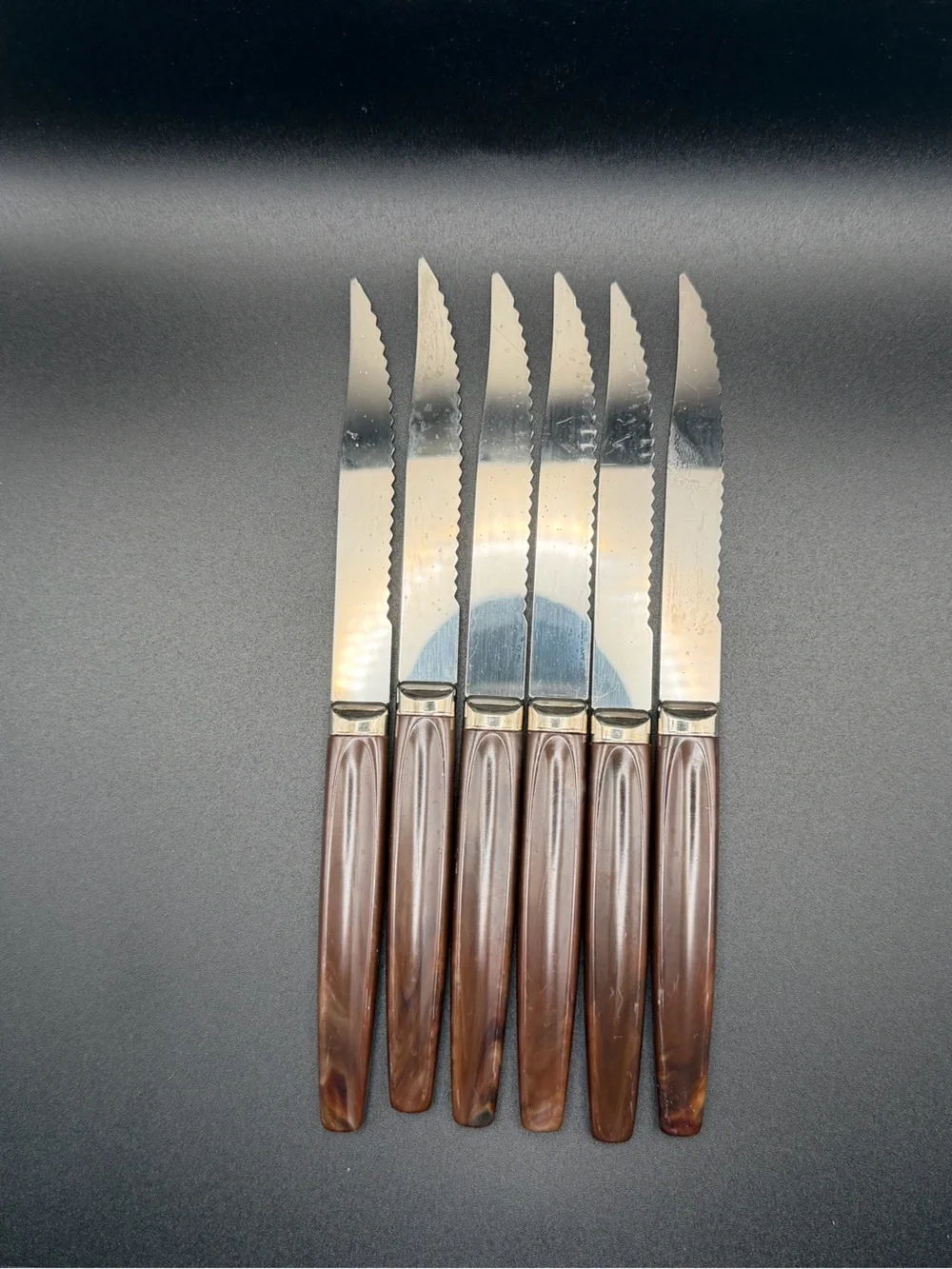 Regent Sheffield England Vintage 6pc Steak Knife Set EUC With Box